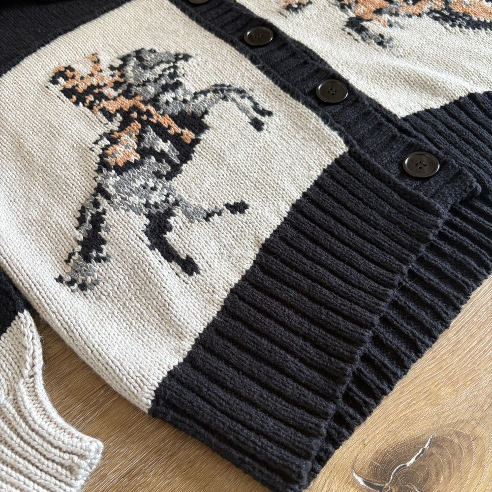 Pilcro Horse Graphic Cardigan Sweater - Picture 4 of 9